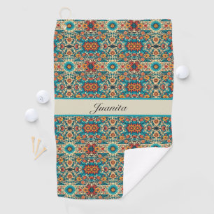 Fiesta Blooms, customizable Golf Towel