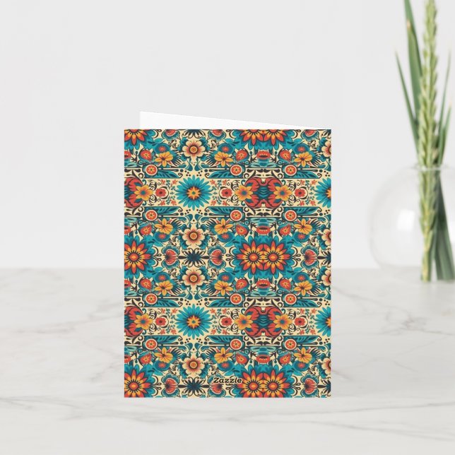 Fiesta Blooms, customizable Invitation (Back)