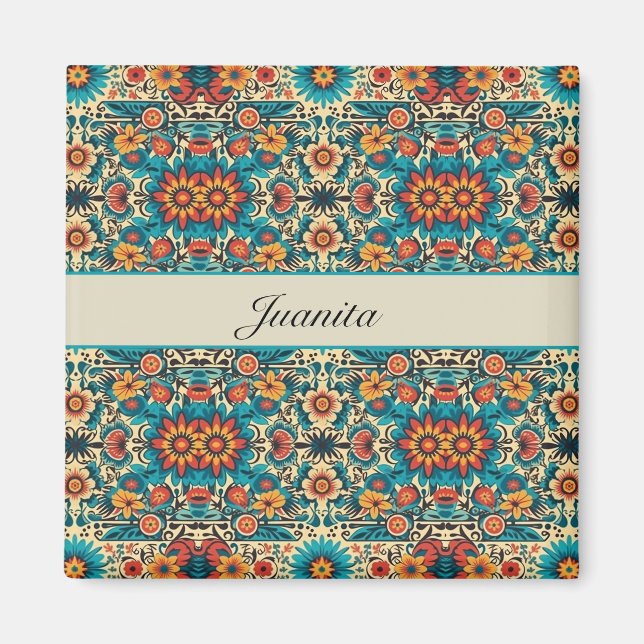 Fiesta Blooms, customizable Magnet (Front)