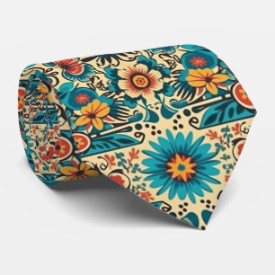 Fiesta Blooms, customizable Neck Tie