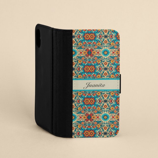 Fiesta Blooms, customizable Samsung Galaxy Wallet Case (Creator Uploaded)