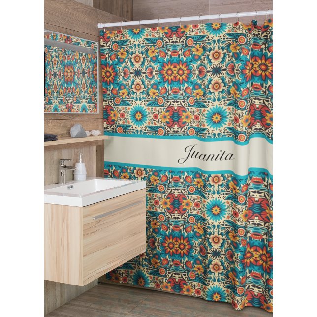 Fiesta Blooms customizable Shower Curtain (Creator Uploaded)