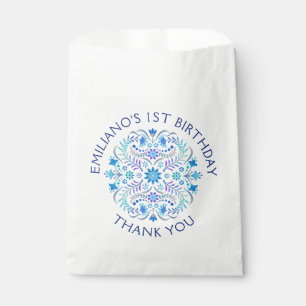 Fiesta Blue Birthday Shower Wedding Favor Bag