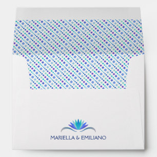 Fiesta Blue Dots Wedding Envelope