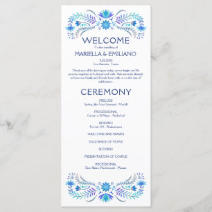 Fiesta Blue Wedding Program
