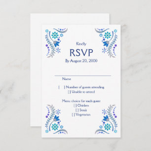 Fiesta Blue Wedding Quinceañera RSVP