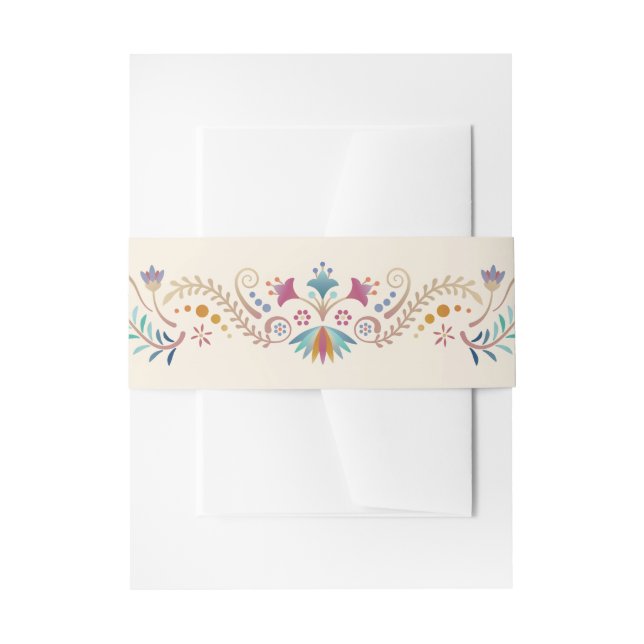 Fiesta Boho Birthday Shower Wedding Invitation Belly Band (Front Example)