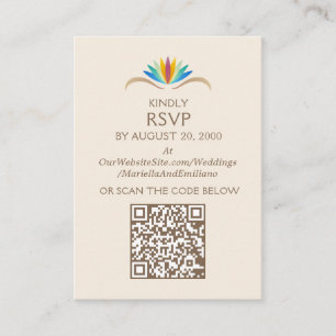 Fiesta Boho Birthday Shower Wedding RSVP QR Enclosure Card