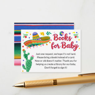 Fiesta Book Request Card – Cactus Baby Shower Inse