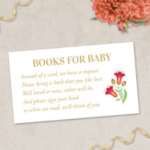 Fiesta Books For Baby Enclosure Card, Red Floral