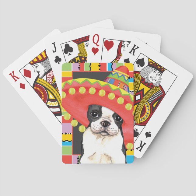 Fiesta Boston Terrier Poker Cards (Back)