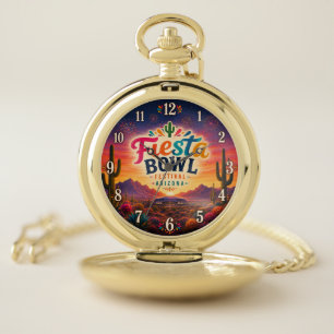 Fiesta Bowl Festival Arizona Desert Pocket Watch