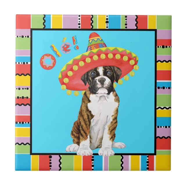 Fiesta Boxer Ceramic Tile (Front)