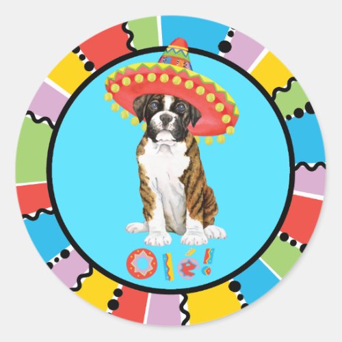 Fiesta Boxer Classic Round Sticker