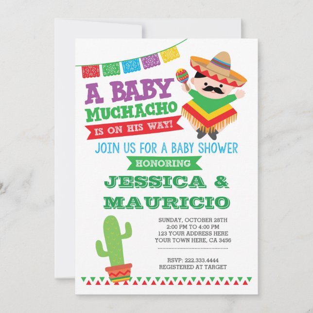 Fiesta Boy Baby Shower Invitation (Front)