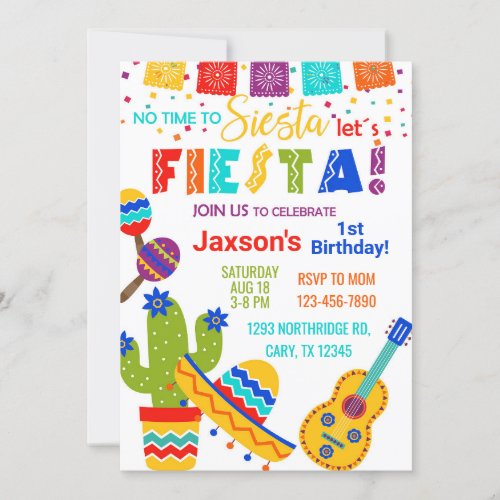 Fiesta boy birthday invitation 1st birthday invitation
