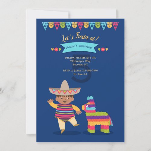 Fiesta Boy Birthday Party Invitation