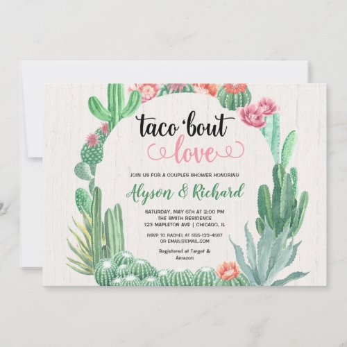 Fiesta bridal couples shower Taco bout love Invitation