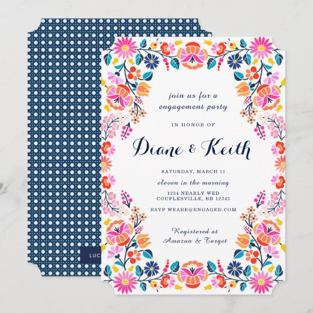 Fiesta Bridal Engagement  Invitation (Front/Back)