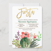 Fiesta Bridal Shower Cactus Invitation (Front)