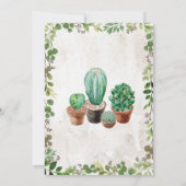Fiesta Bridal Shower Cactus Succulent Invitation (Back)