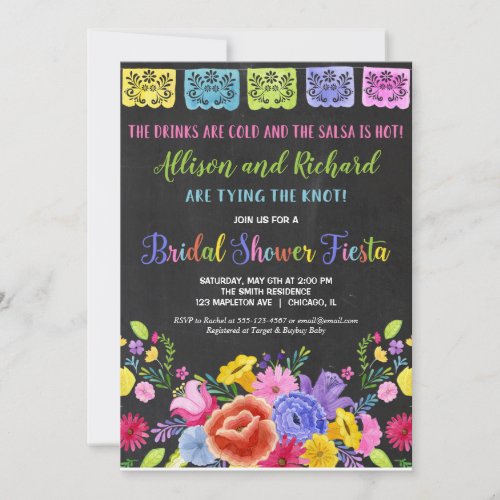 Fiesta bridal shower couples coed invitation