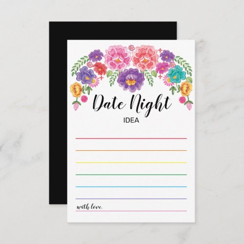 Fiesta Bridal Shower Game Date Night Idea Card