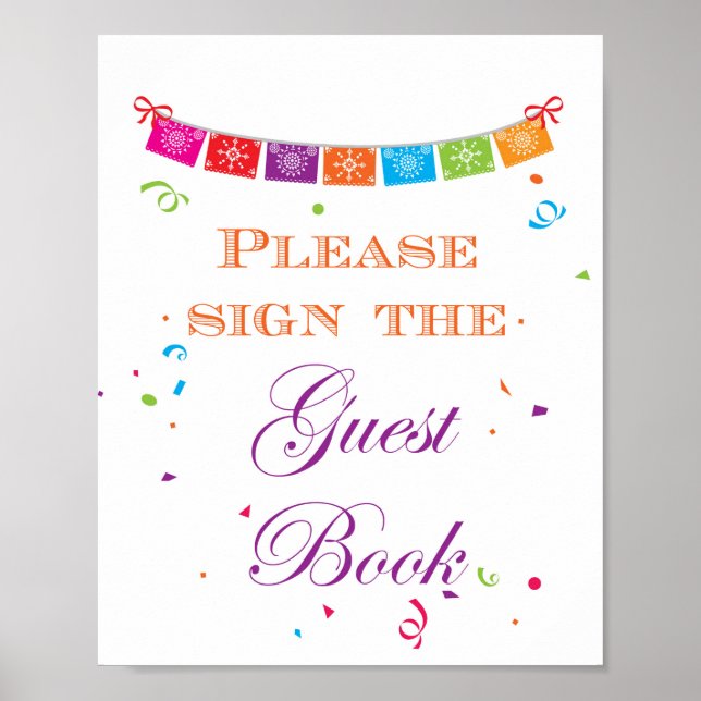 Fiesta Bridal Shower Game Sign 8x10 (Front)