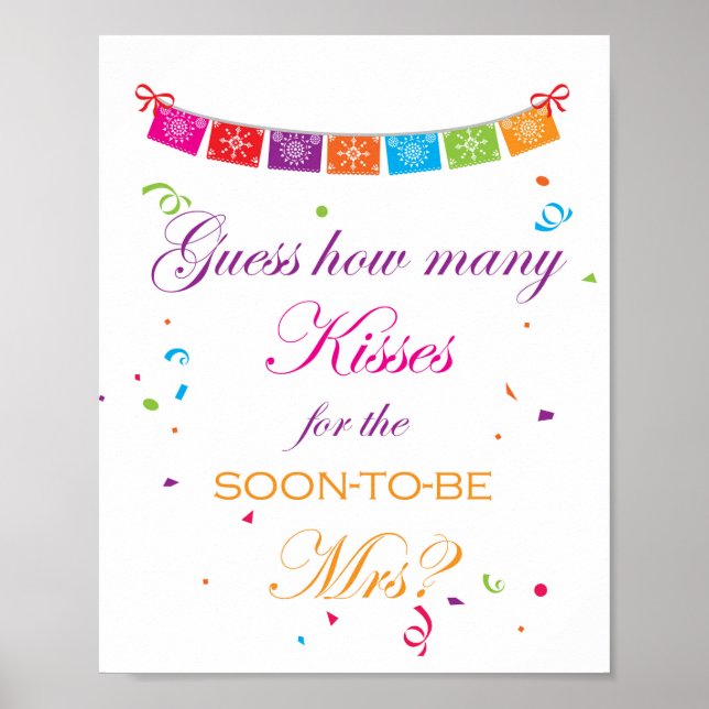 Fiesta Bridal Shower Game Sign 8x10 (Front)