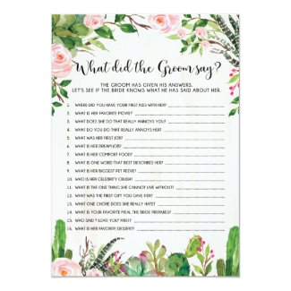 Fiesta Bridal Shower Game What Did Groom Say Invitation