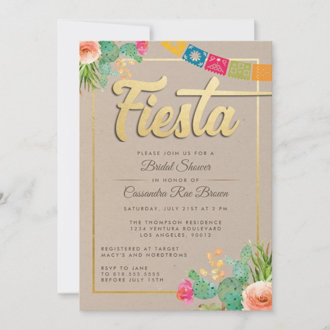 Fiesta Bridal Shower Invitation (Front)