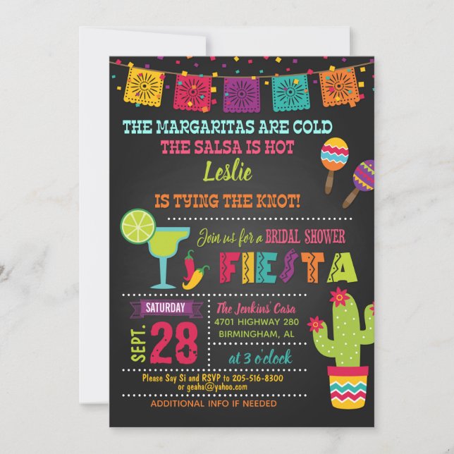 Fiesta Bridal Shower Invitation - 2 (Front)