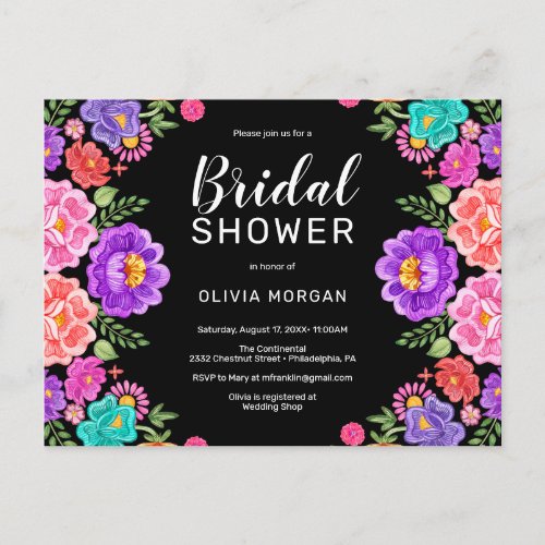 Fiesta Bridal Shower Invitation Postcard