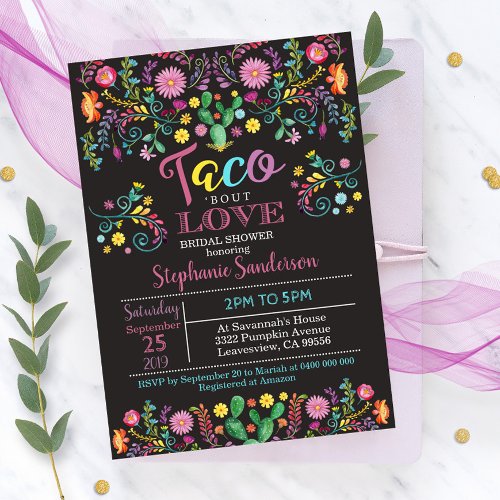 Fiesta Bridal Shower Invitation Taco bout love