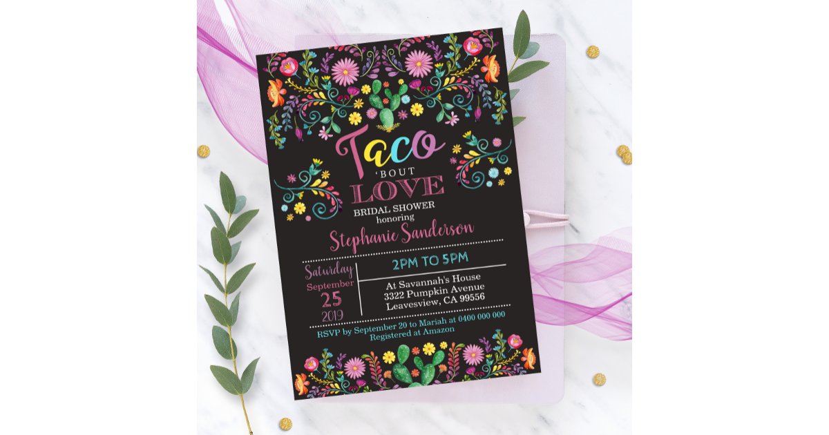 Fiesta Bridal Shower Invitation Taco bout love | Zazzle