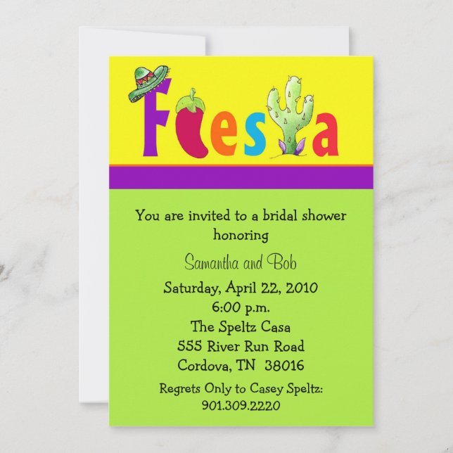 Fiesta Bridal Shower Invitations (Front)