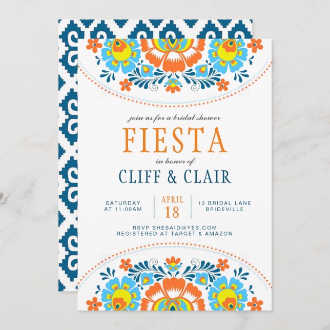 Fiesta Bridal Shower Invite (Front/Back)