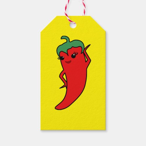 Fiesta Bridal Shower Kawaii Red Hot Pepper Diva Gift Tags
