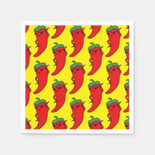 Fiesta Bridal Shower Kawaii Red Hot Pepper Diva Napkins