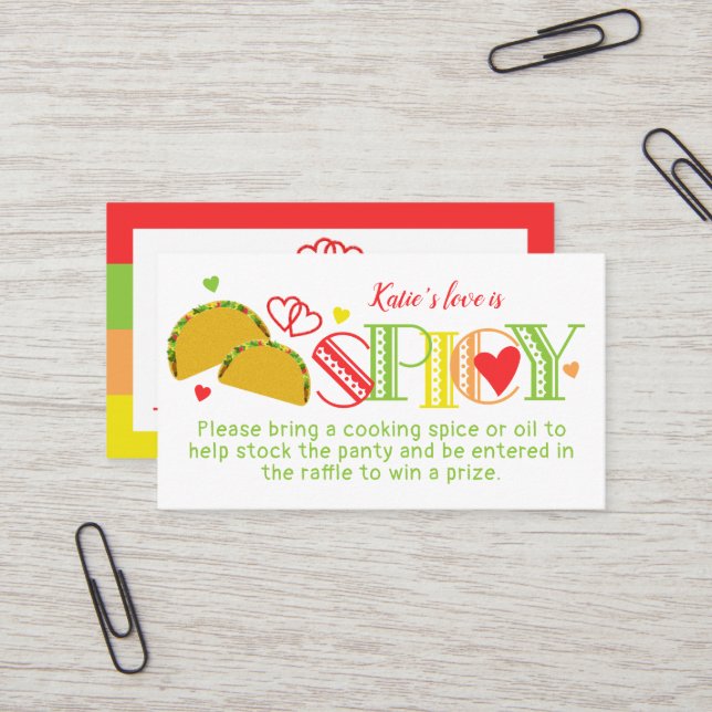 Fiesta Bridal Shower Tacos Spice Raffle Ticket (Front/Back In Situ)