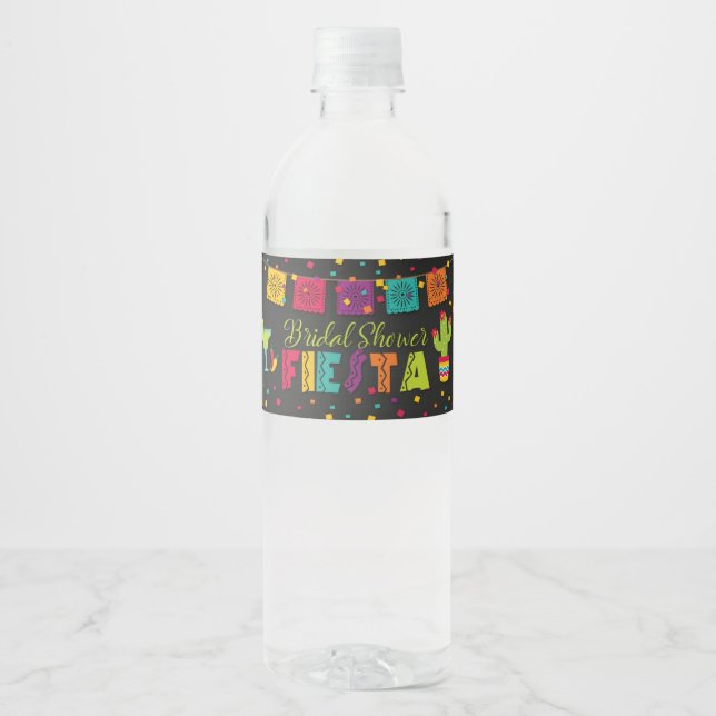 Fiesta Bridal Shower Water Bottle Label (Front)