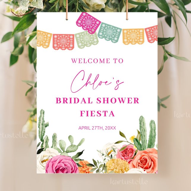 Fiesta bridal shower welcome sign template Mexican (Creator Uploaded)