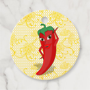 Fiesta Bridal Shower With Red Hot Pepper Diva Favor Tags