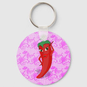 Fiesta Bridal Shower With Red Hot Pepper Diva Keychain