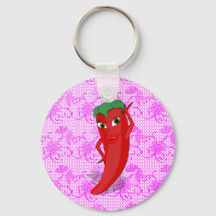 Fiesta Bridal Shower With Red Hot Pepper Diva Keychain