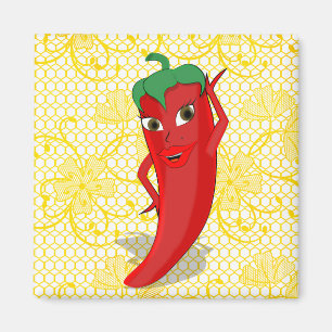 Fiesta Bridal Shower With Red Hot Pepper Diva Magnet