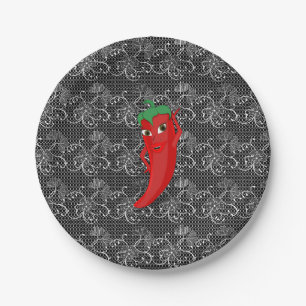 Fiesta Bridal Shower With Red Hot Pepper Diva Paper Plates