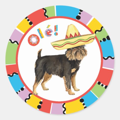 Fiesta Brussels Griffon Classic Round Sticker