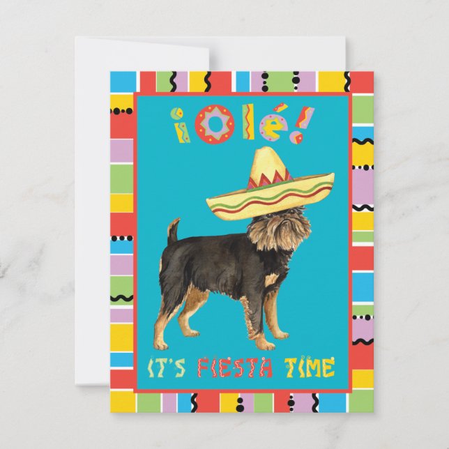 Fiesta Brussels Griffon Invitation (Front)