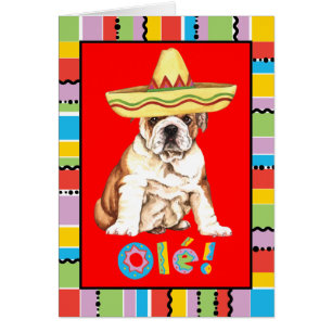 Fiesta Bulldog Greeting Card